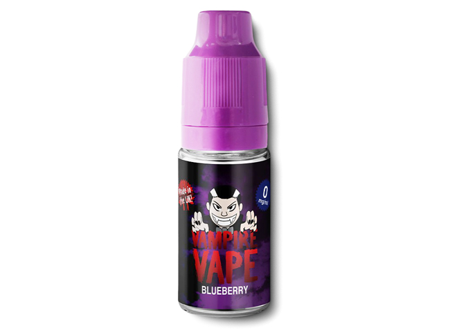 Bottle of Vampire Vape Blueberry e-liquid