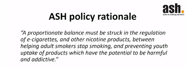 Quote of ASH's policy rationale