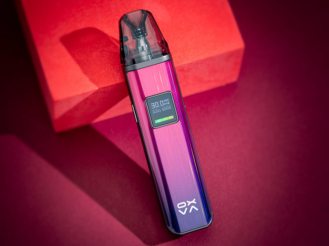 Purple Oxva Xlim Pro vape pod device.