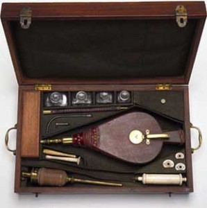 Bellows for tobacco enemas.