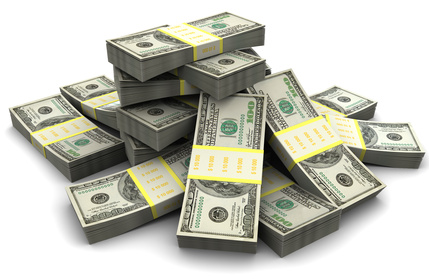 Large pile of cash. 