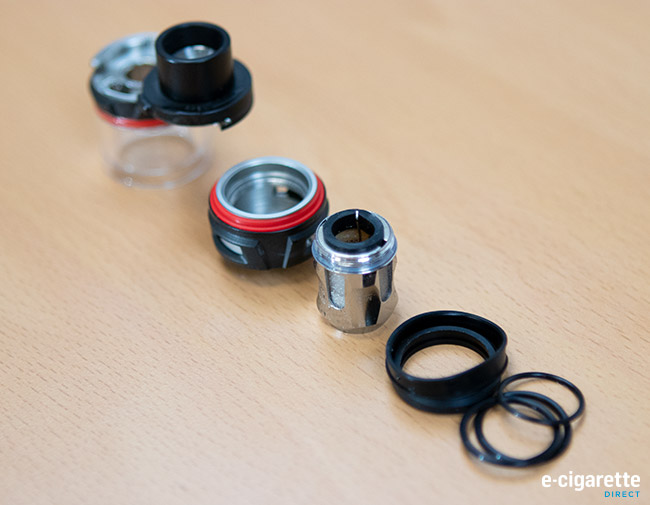 Vape tank in separate parts.